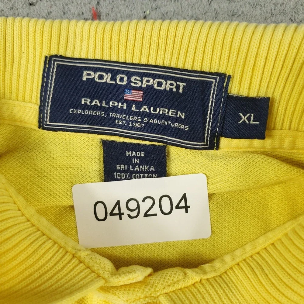 Ralph Lauren Polo Shirt Mens XL Yellow Pony Casual Short Sleeve *